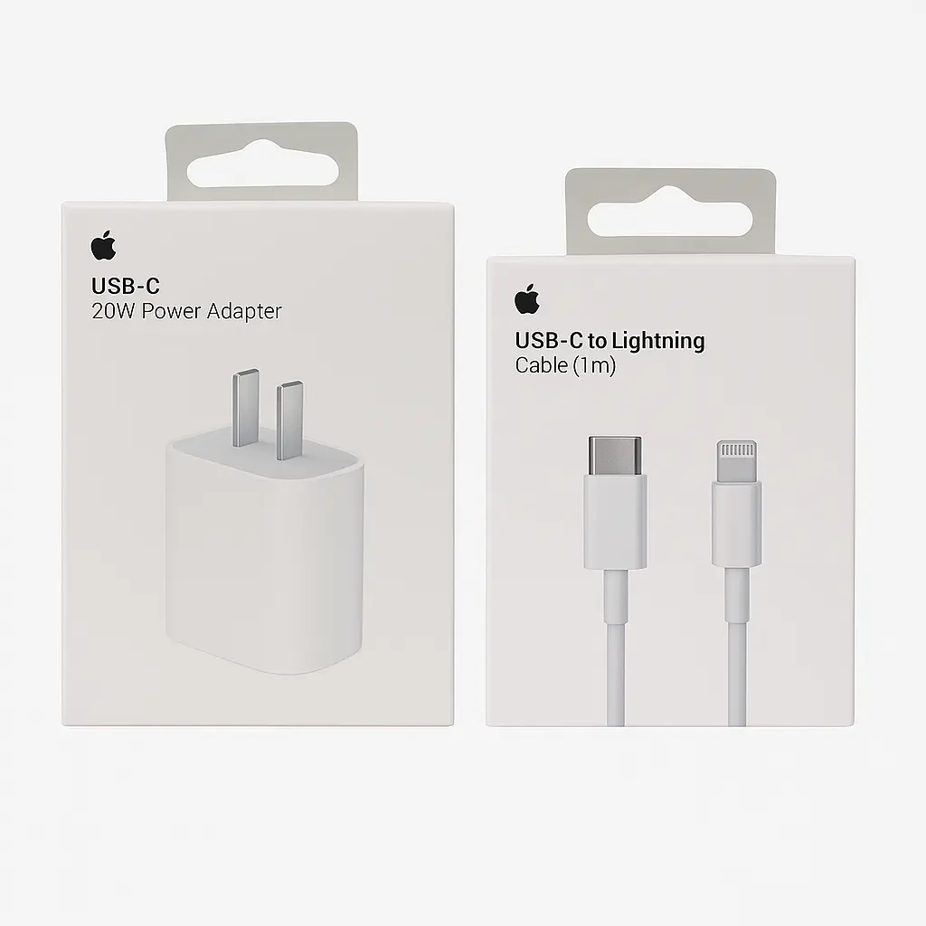 Cargador Compatible Con Iphone 20w Usb-c + Cable USB-C a Lightning Blanco