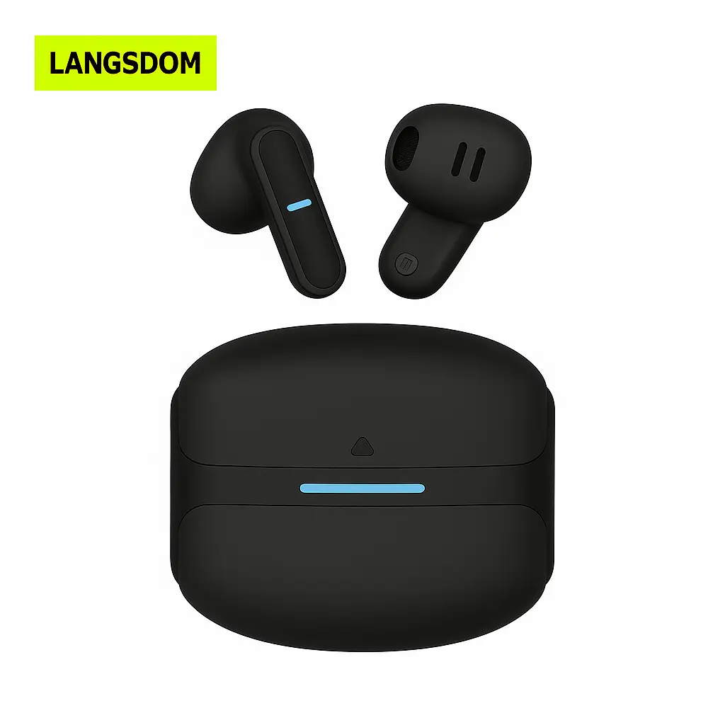 🎧 Auriculares Bluetooth Gamer con Luz LED Azul – Langsdom Theta