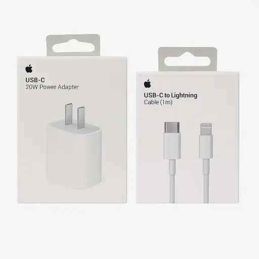 Cargador Compatible Con Iphone 20w Usb-c + Cable USB-C a Lightning Blanco