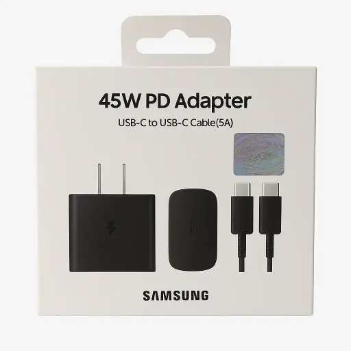 Cargador Compatible Samsung 45w Pd Con Cable Usb-c Negro